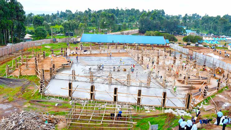 Ongoing construction of the mutipurpose hall